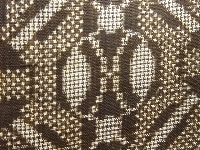 JAPANESE KIMONO / ANTIQUE KIMONO / SILK / DORO OSHIMA TSUMUGI / WOVEN GEOMETRIC